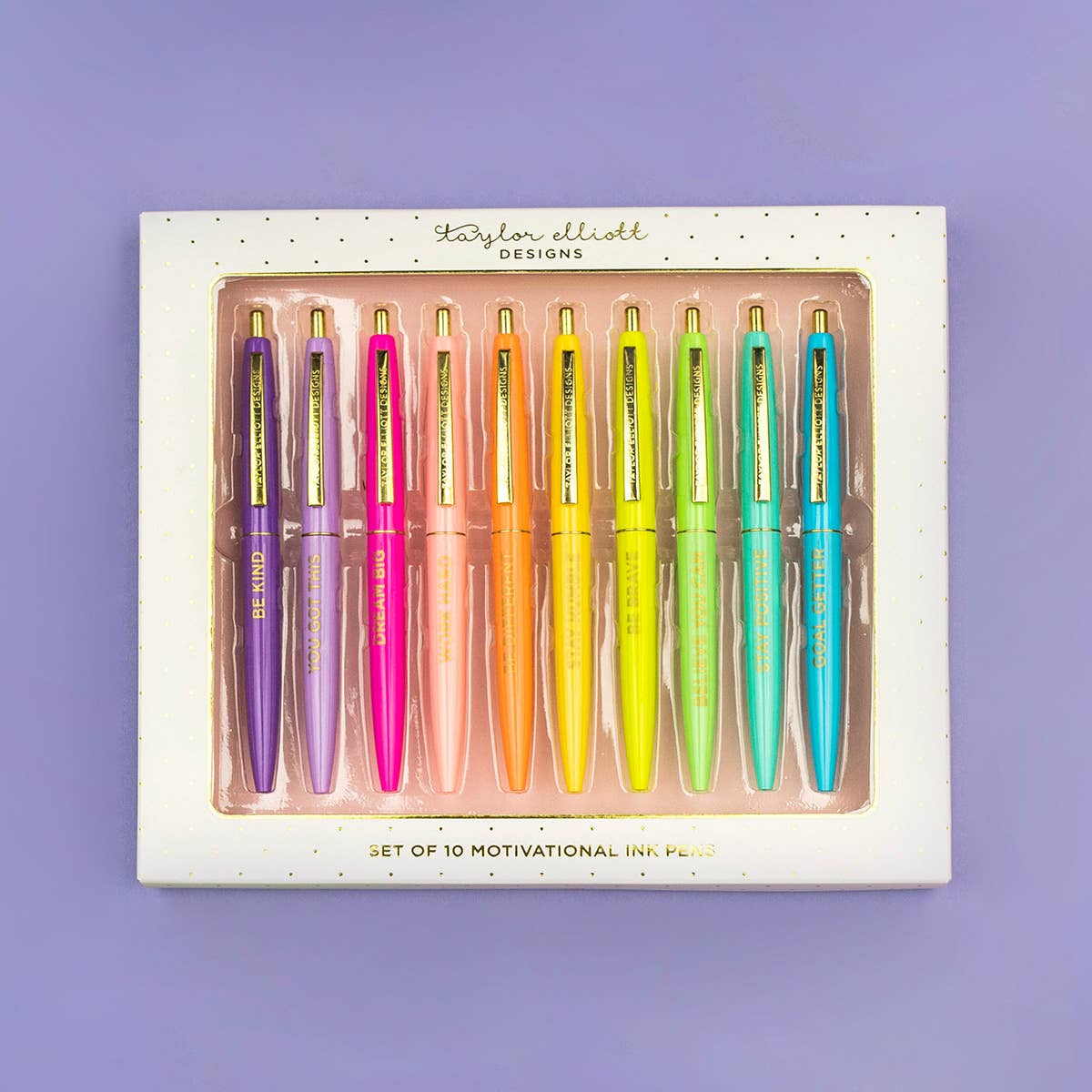 10 Piece Assorted Colors Gel Pen Set: Taylor Elliott Designs