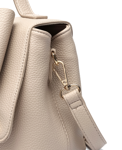 Marigold Bow Vegan Crossbody Bag: Beige