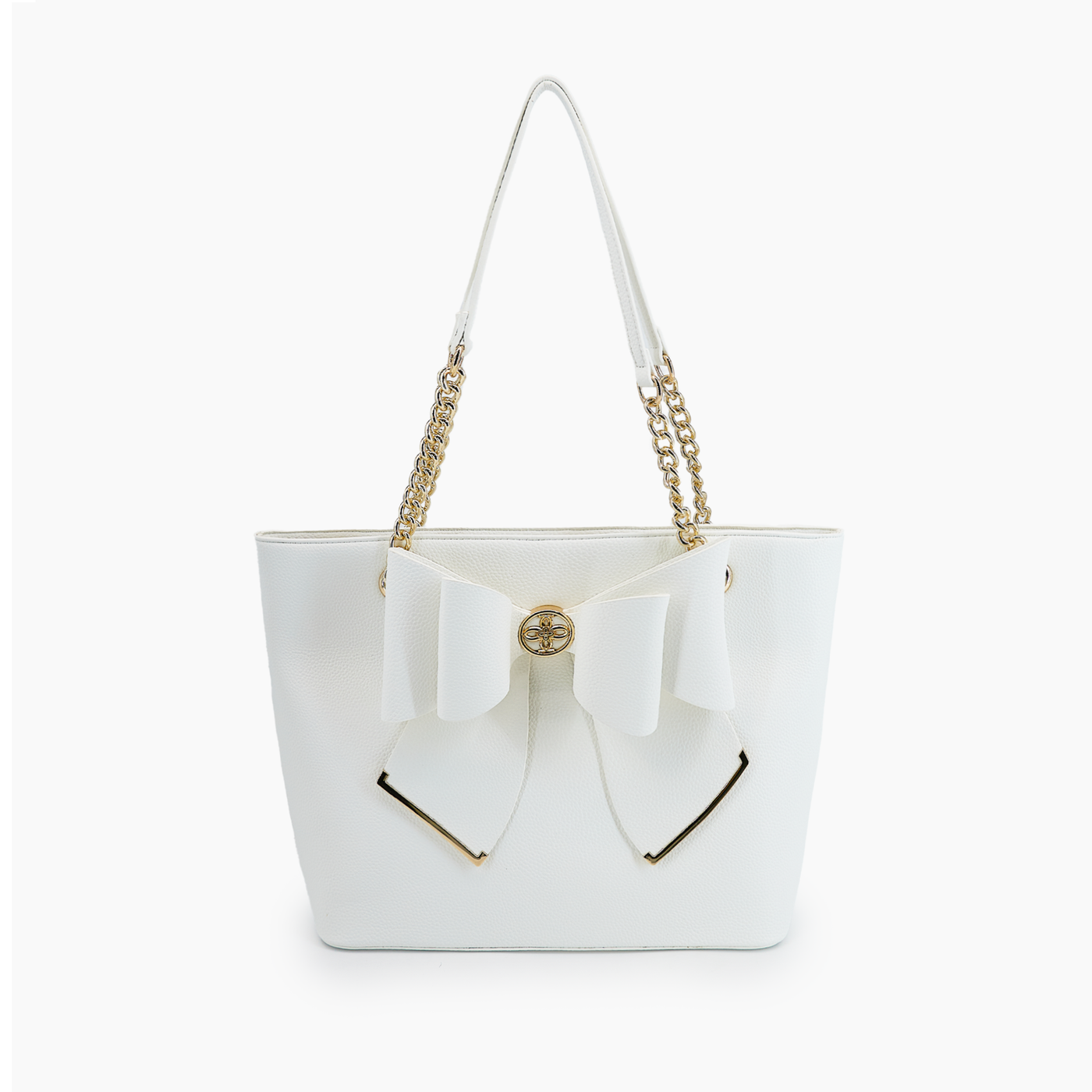 Aubrey Bow Large Tote Bag : White