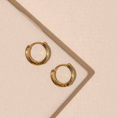 18K Gold Plated Stainless Steel Classic Hoop Earrings