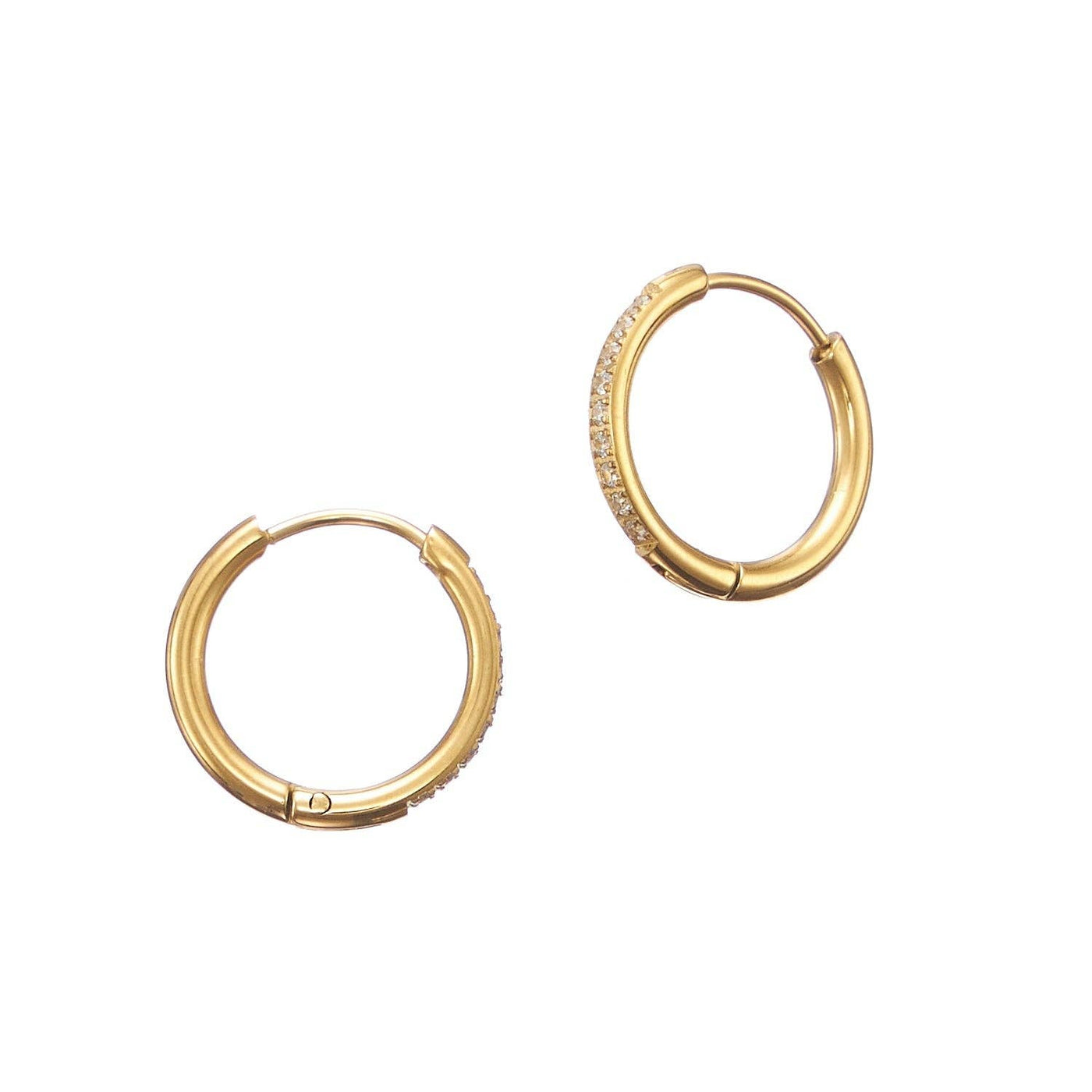 18K Gold Plated Stainless Steel Classic Hoop Earrings