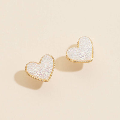 Heart in a Daze Pink  Druzy Stone Stud Earrings