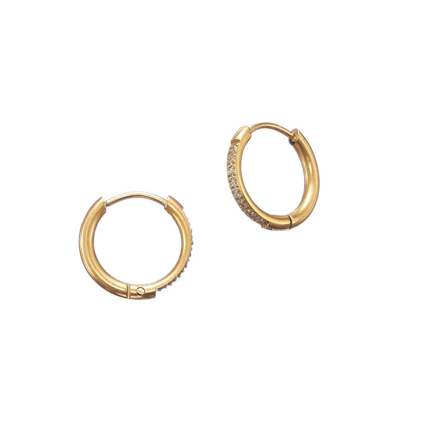 18K Gold Plated Stainless Steel Classic Hoop Earrings