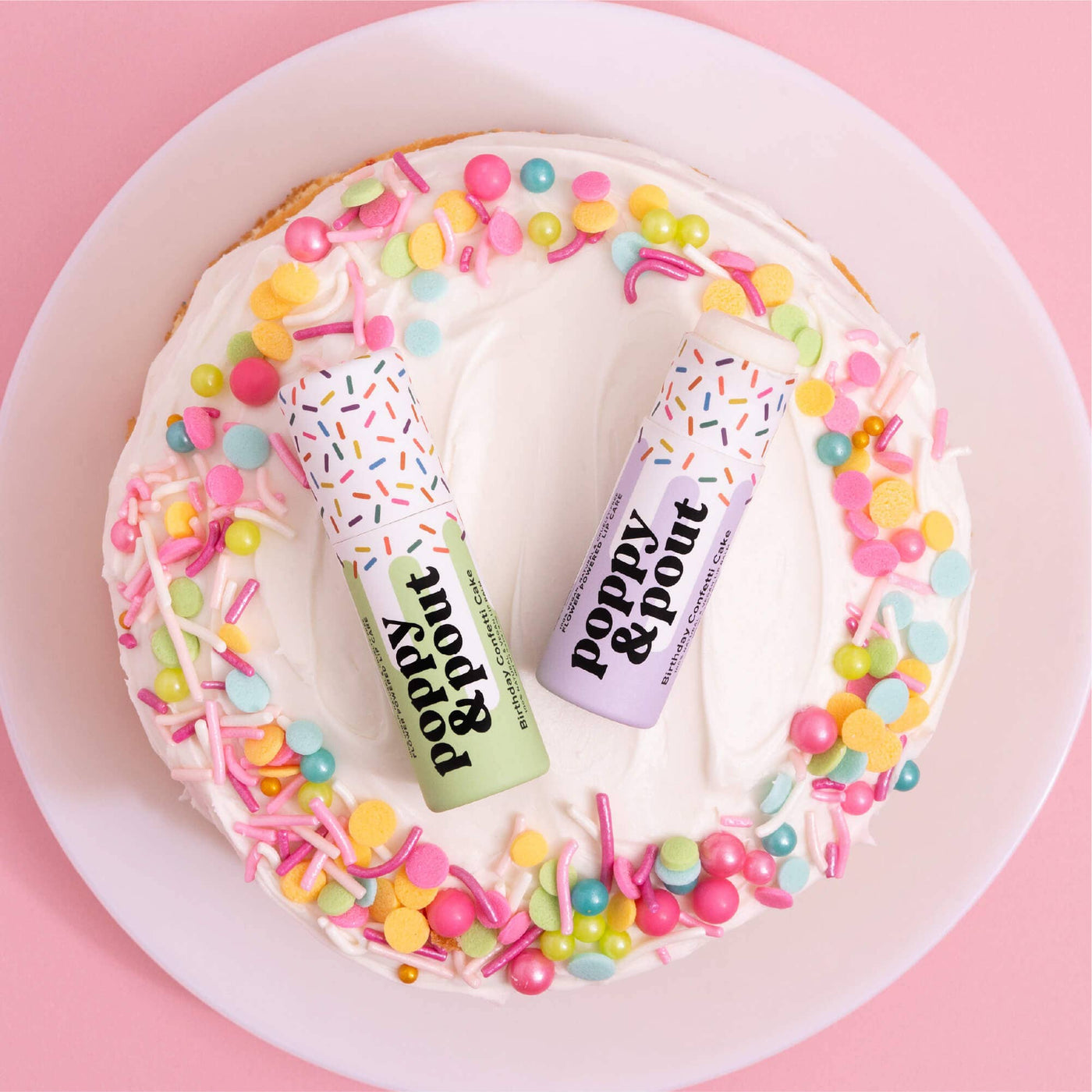 Lip Balm Purple Birthday Confetti Cake