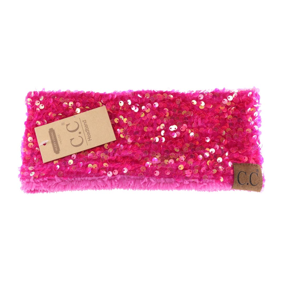 Cluster Sequin Hot Pink C.C. Headband