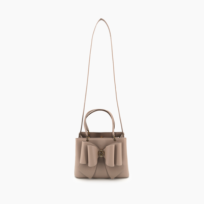 Jesse Fall Bow Vegan Crossbody Bag: Beige