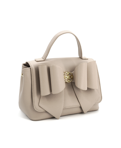 Marigold Bow Vegan Crossbody Bag: Beige