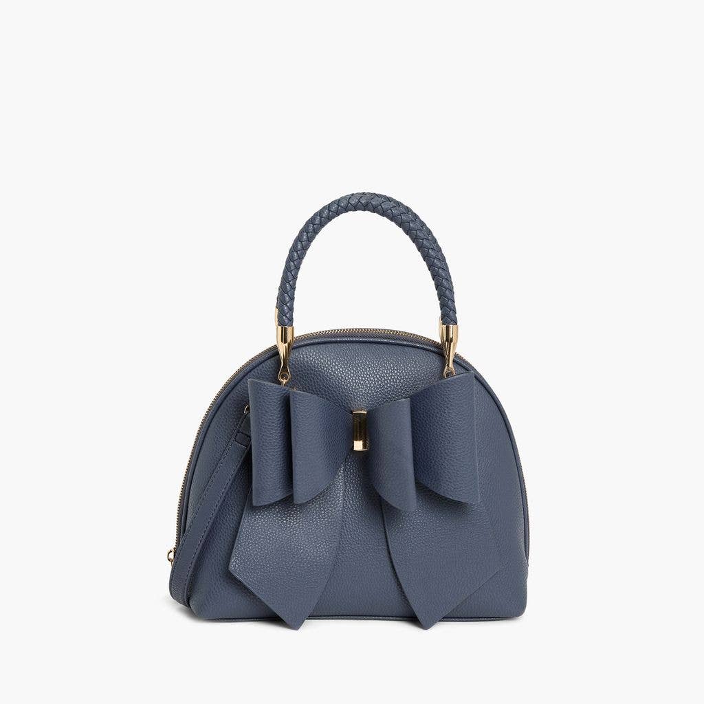 Bea Braided Top Handle Satchel: Navy