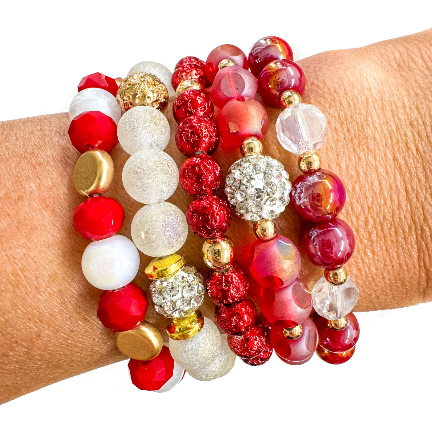 Elegant Ruby Bracelet Stack