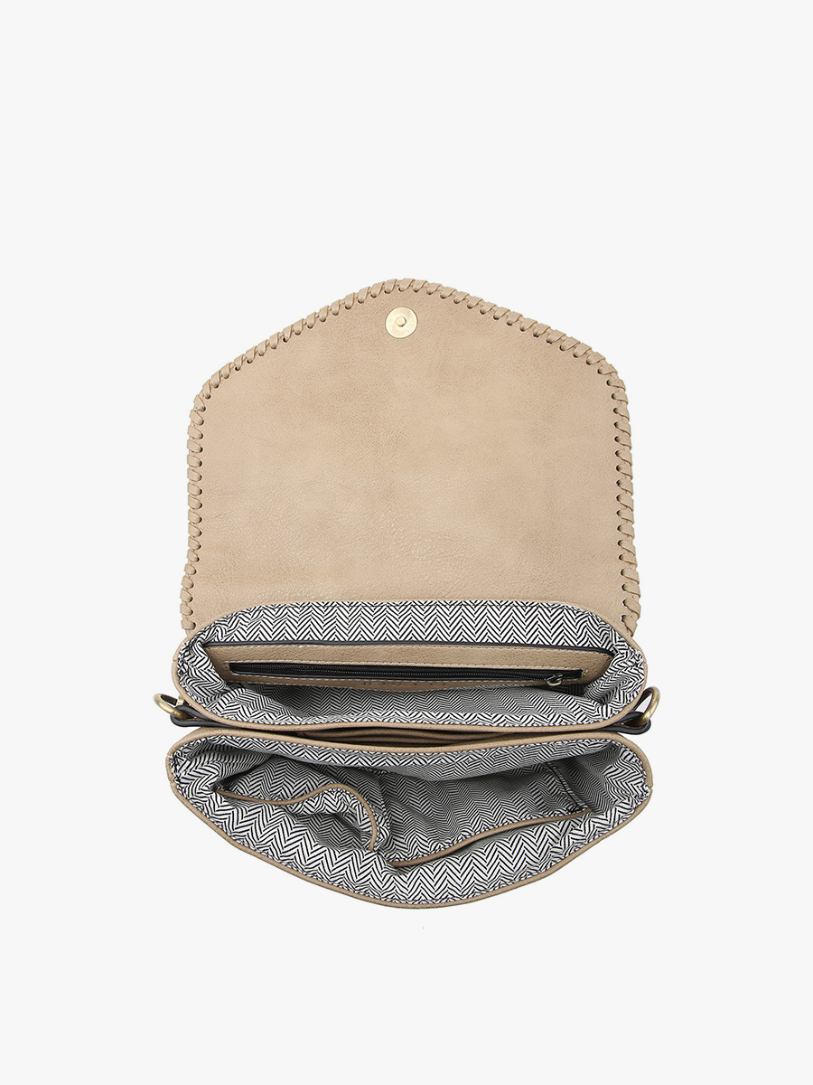 Sloane Flapover Crossbody: Apricot