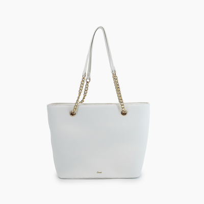 Aubrey Bow Large Tote Bag : White