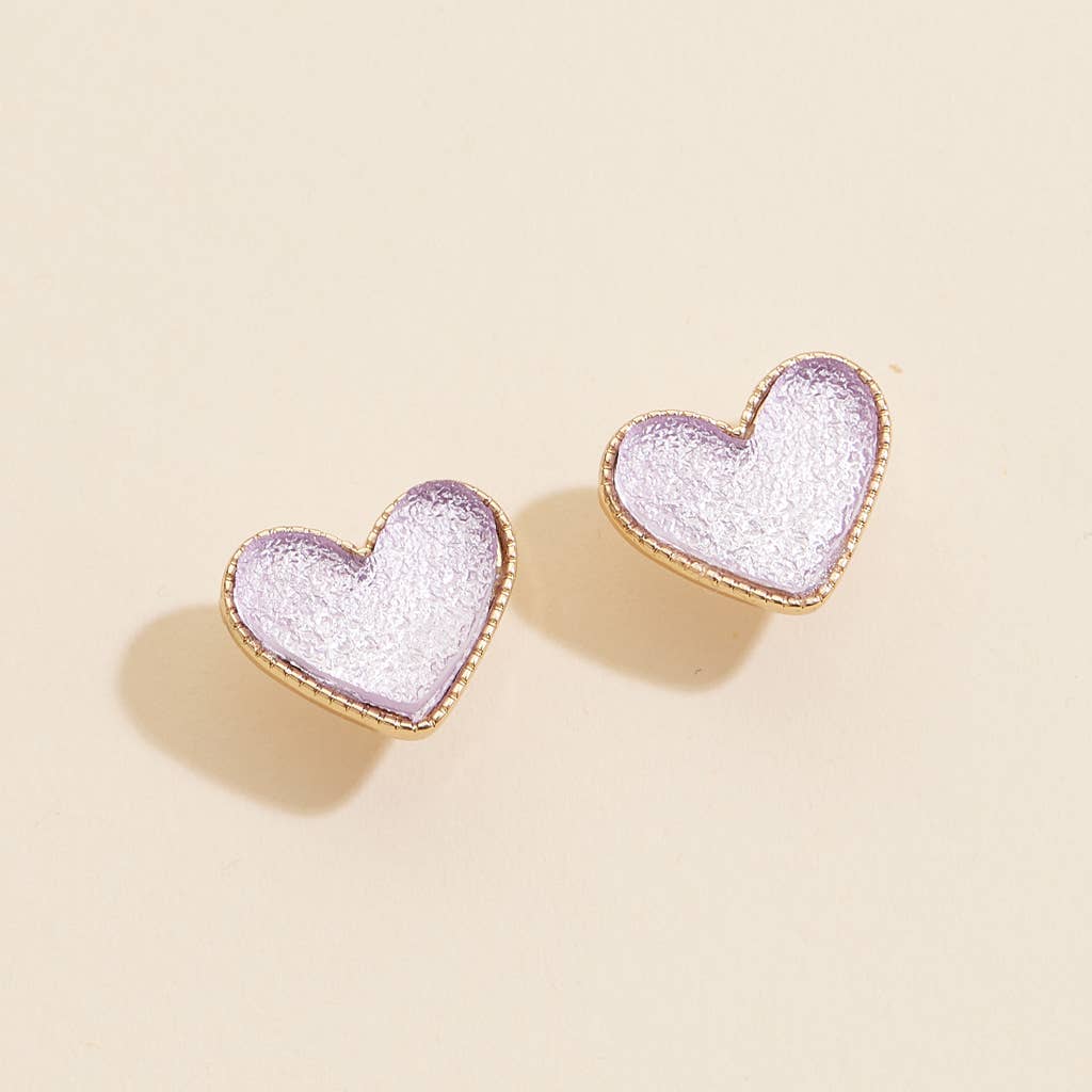 Heart in a Daze Pink  Druzy Stone Stud Earrings