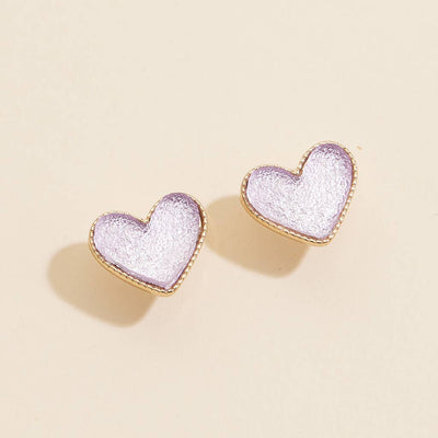 Heart in a Daze Red Druzy Stone Stud Earrings