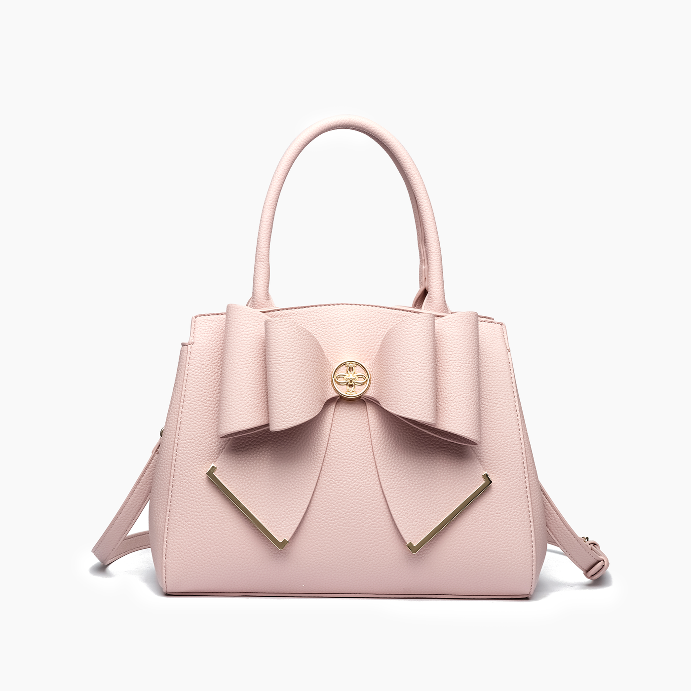 Poppy Pink Bowtie Top Handle Satchel Bag