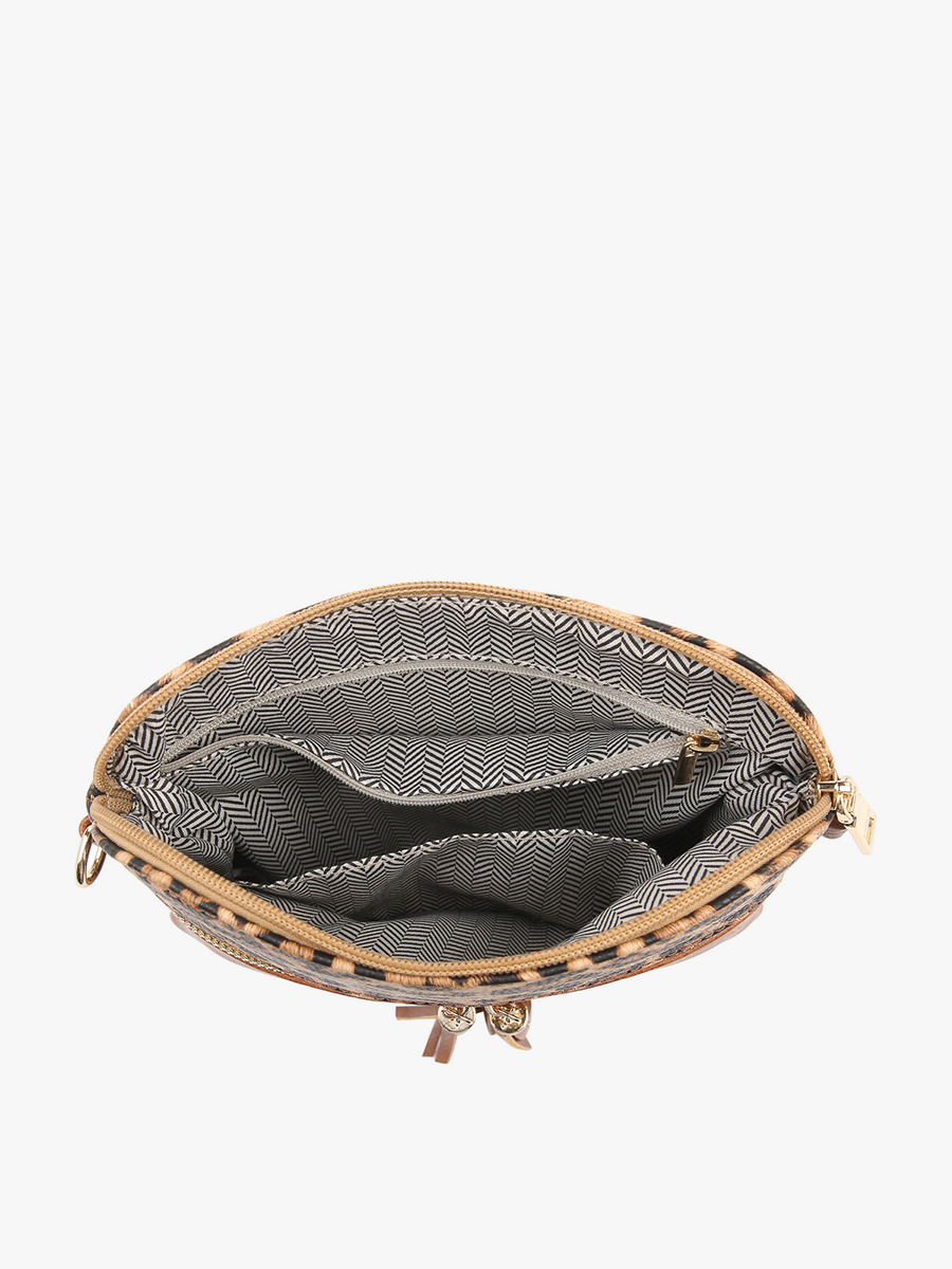 Tara Double Zip Crossbody/Wristlet: Mauve