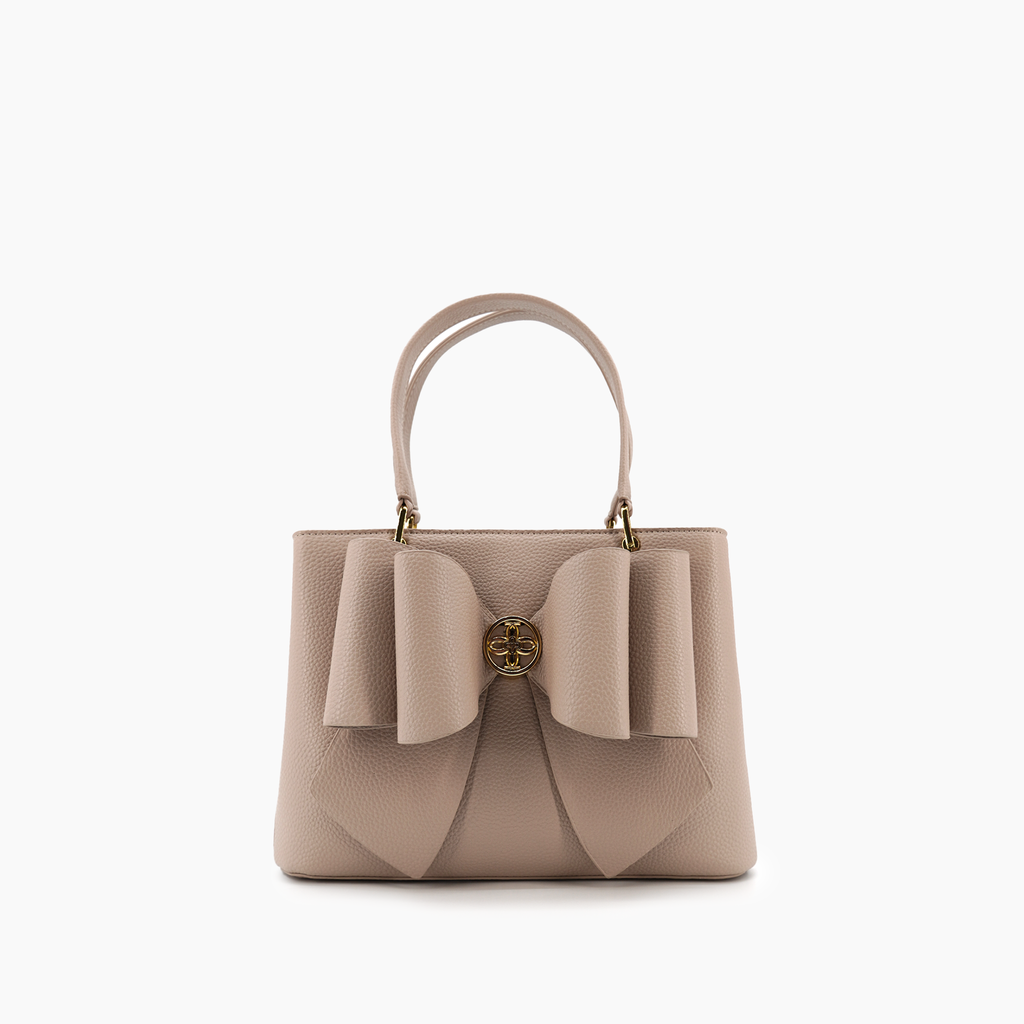 Jesse Fall Bow Vegan Crossbody Bag: Beige