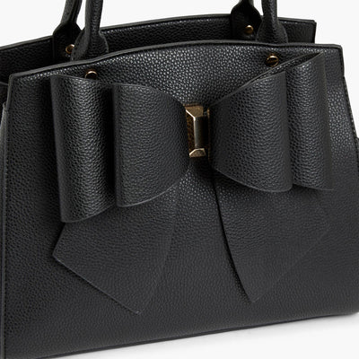 Park Double Bowtie Top Handle Satchel: Black