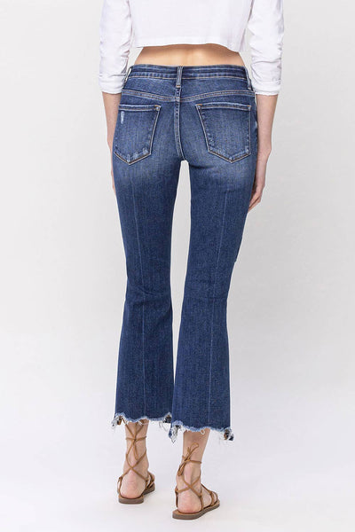 Comfy Cozy Mid Rise Crop Flare Jeans