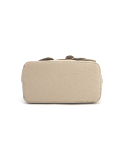 Marigold Bow Vegan Crossbody Bag: Beige