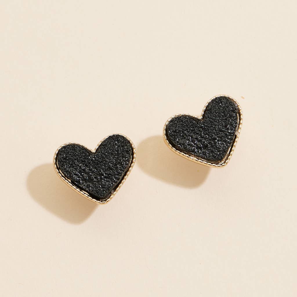 Heart in a Daze Red Druzy Stone Stud Earrings