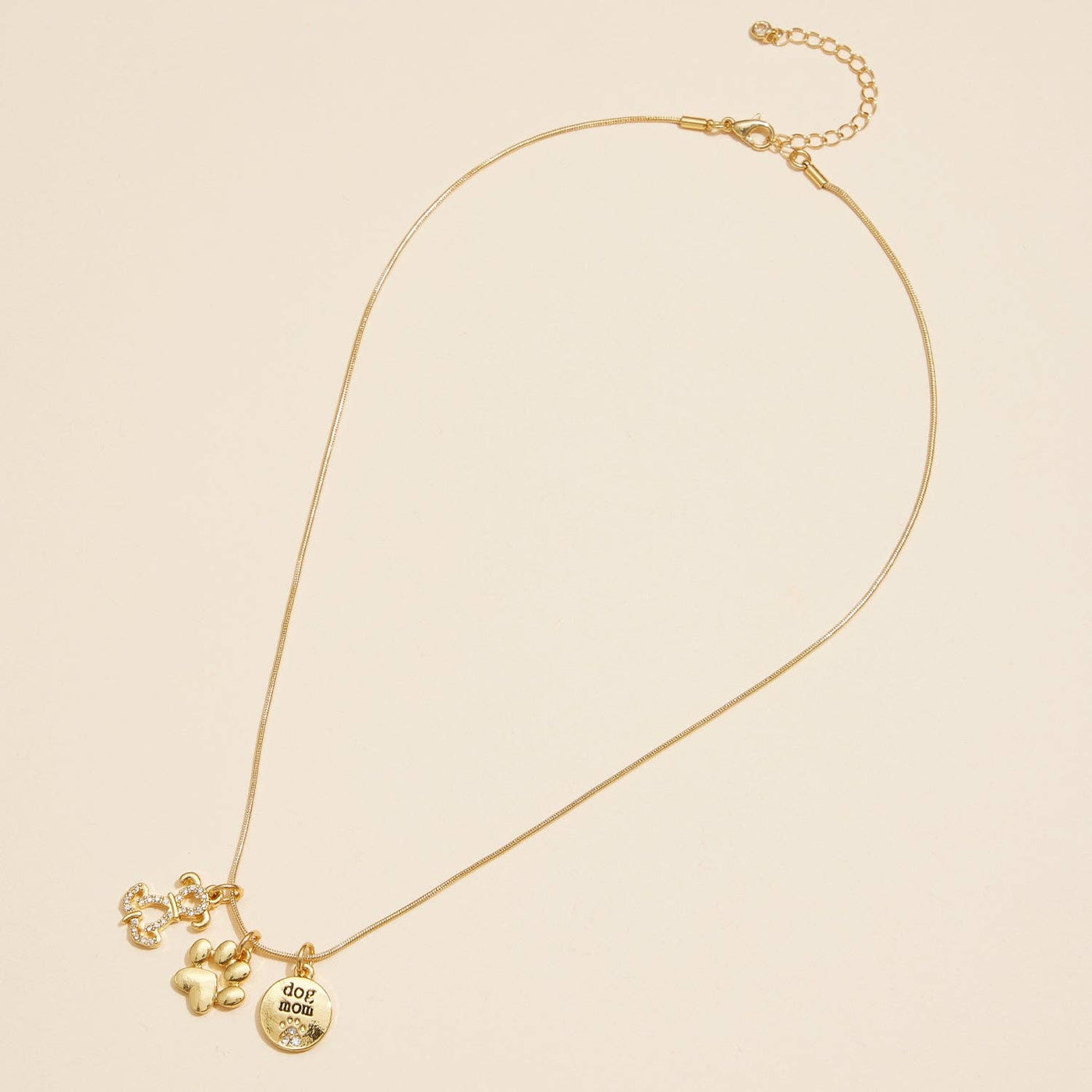 Gold Dipped 18K Dog Mom Charm Necklace