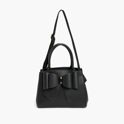 Park Double Bowtie Top Handle Satchel: Black