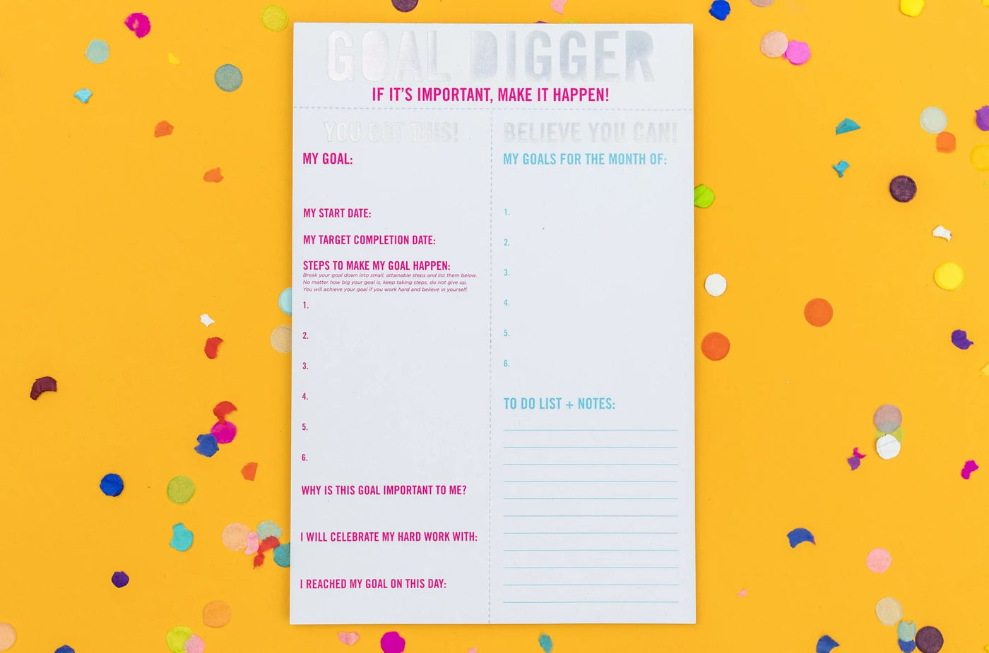 Goal Digger Notepad: Taylor Elliott Designs