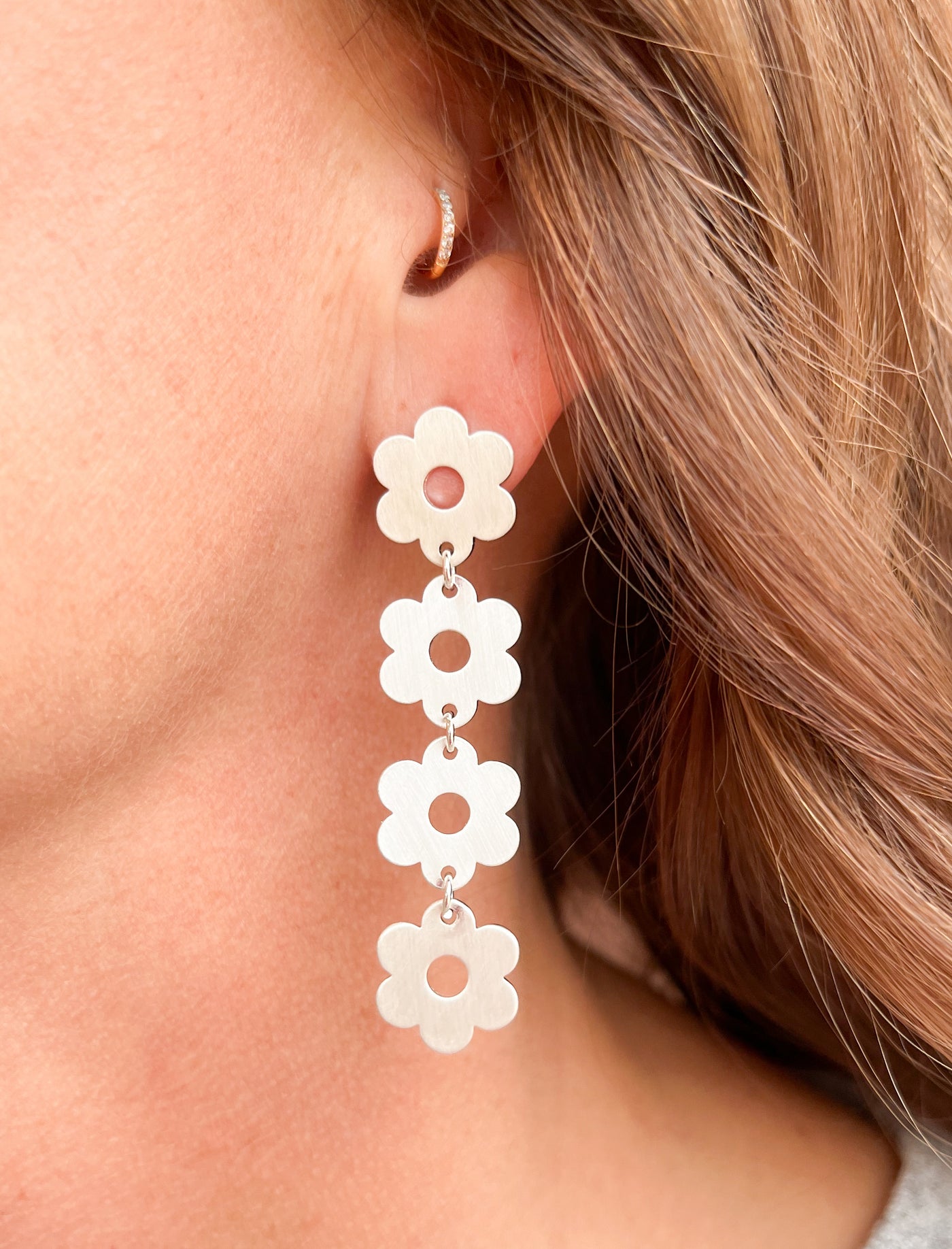 Daisy Diva Silver Earrings