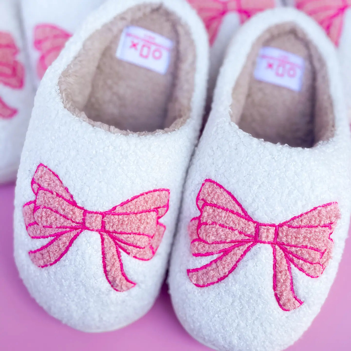 Girly Girl Pink Bow Slippers