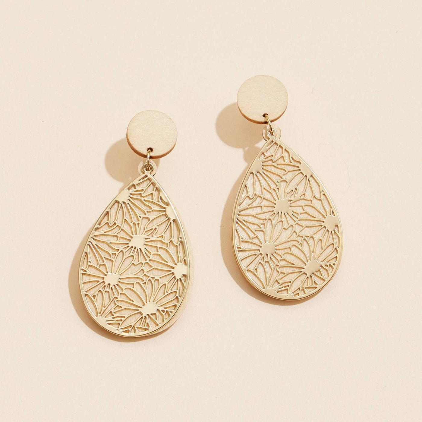 Why Yes Floral Teardrop Filigree Earrings