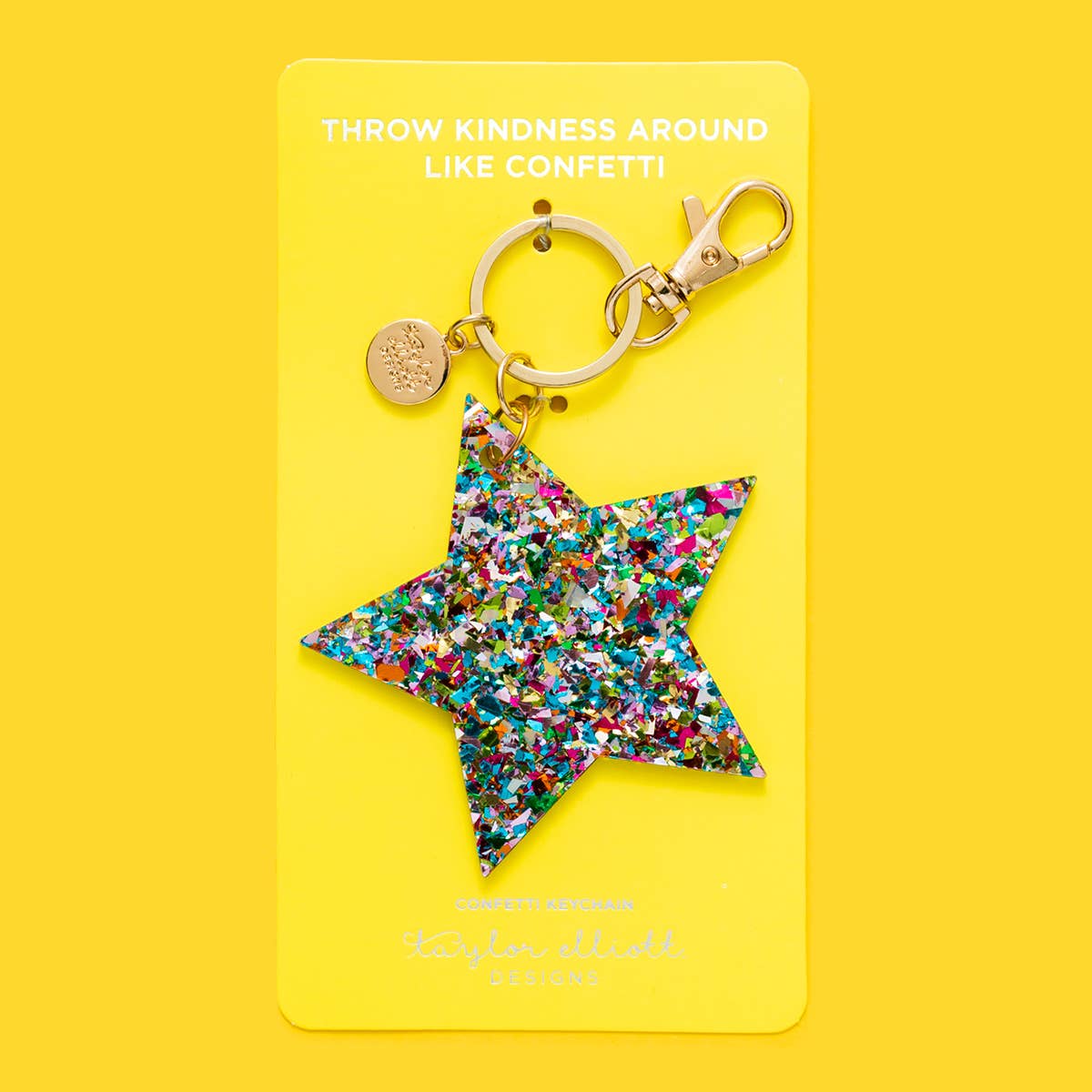 Colorful Confetti Star Keychain: Taylor Elliott Designs