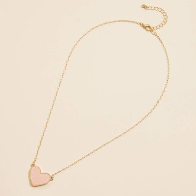 Heart in a Daze Pink Druzy Necklace