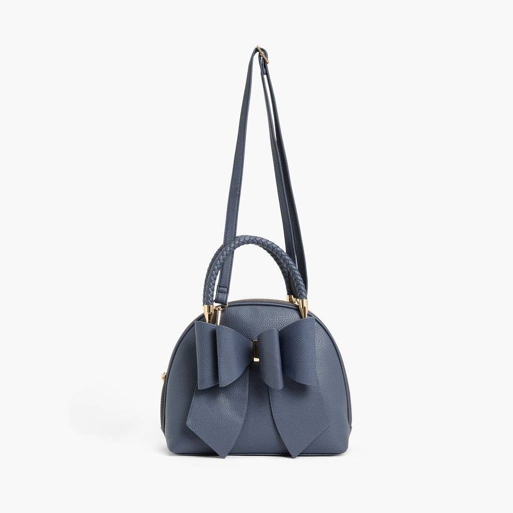 Bea Braided Top Handle Satchel: Navy