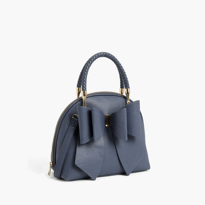 Bea Braided Top Handle Satchel: Navy