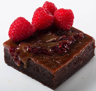 Raspberry Caramel Fudge Brownie Bites