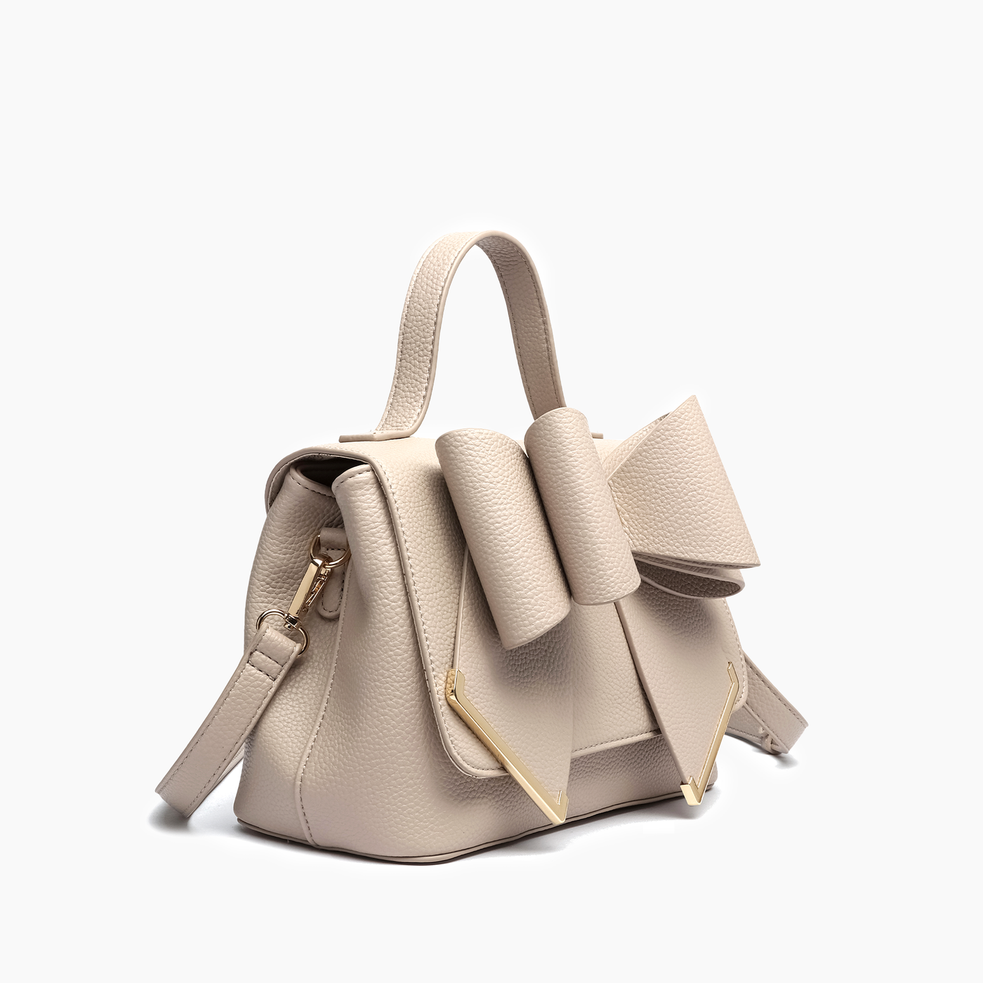 Jasmine Beige Bowtie Crossbody Bag