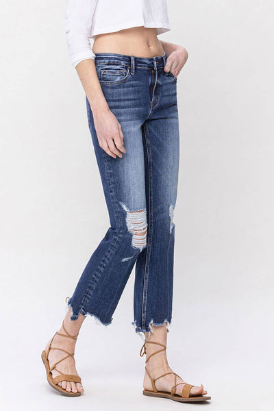 Comfy Cozy Mid Rise Crop Flare Jeans