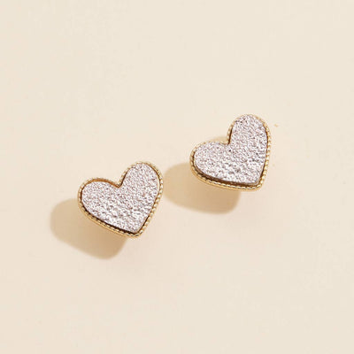 Heart in a Daze Pink  Druzy Stone Stud Earrings