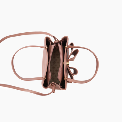 Jesse Fall Bow Vegan Crossbody Bag: Mauve