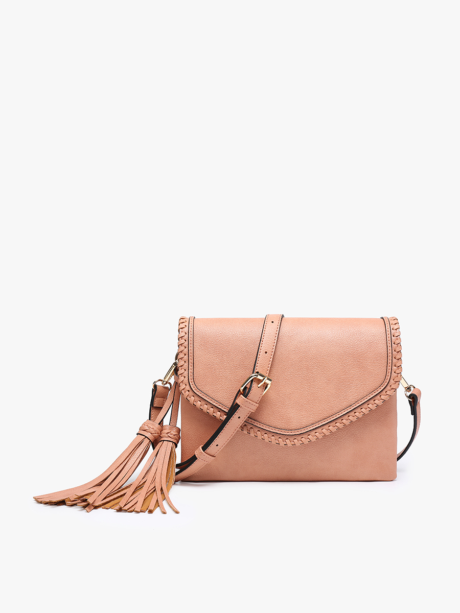 Sloane Flapover Crossbody: Apricot