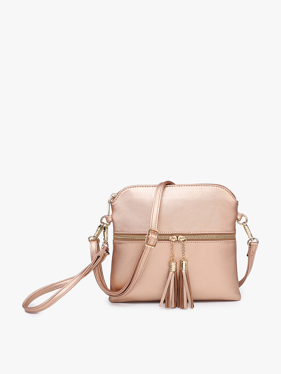 Tara Double Zip Crossbody/Wristlet: Penny