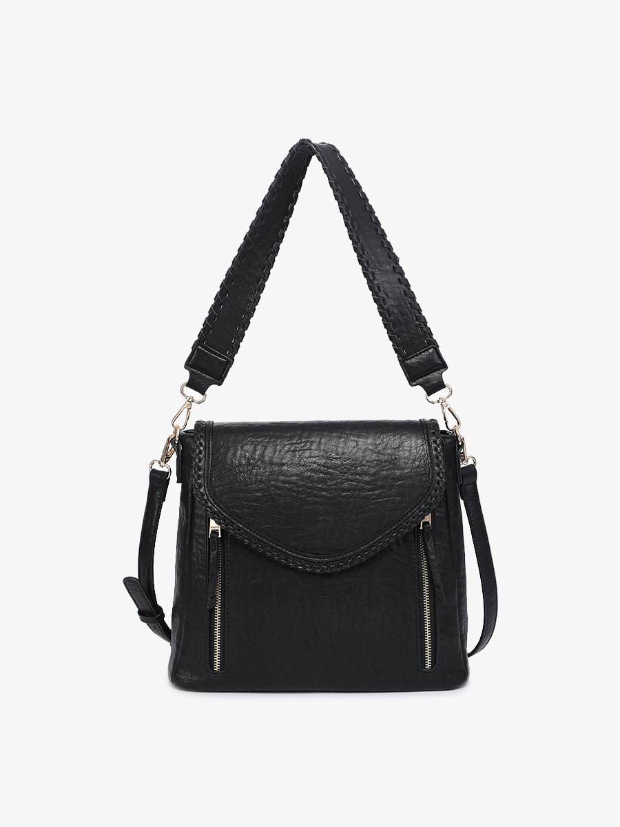 Lorelei Double Zip Crossbody: Black