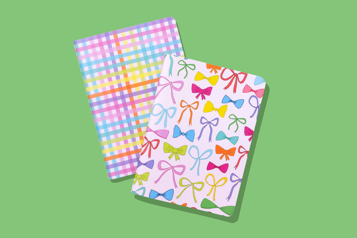 Colorful Bows & Colorful Gingham Notebook: Taylor Elliott Designs