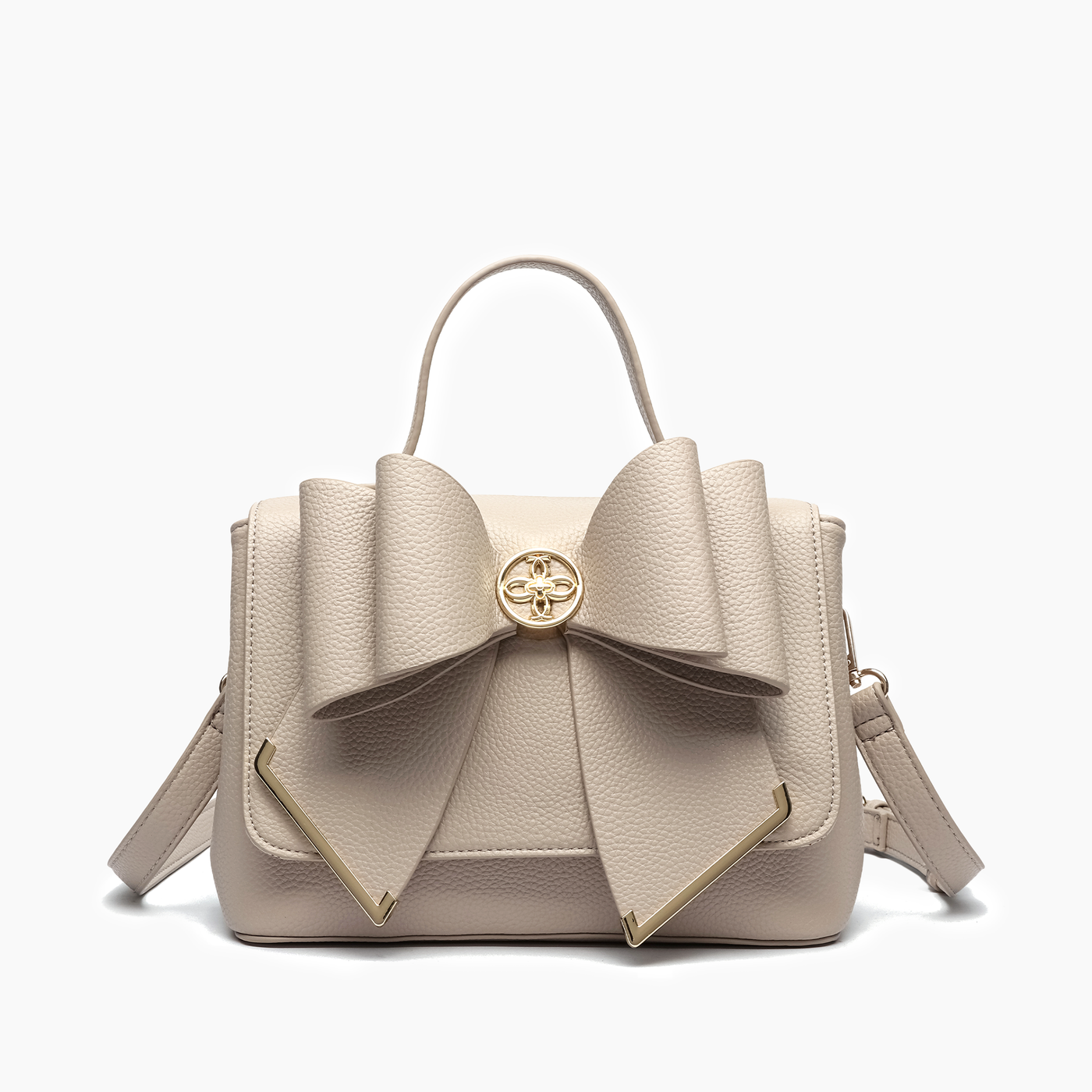 Jasmine Beige Bowtie Crossbody Bag