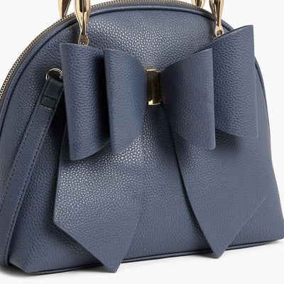 Bea Braided Top Handle Satchel: Navy