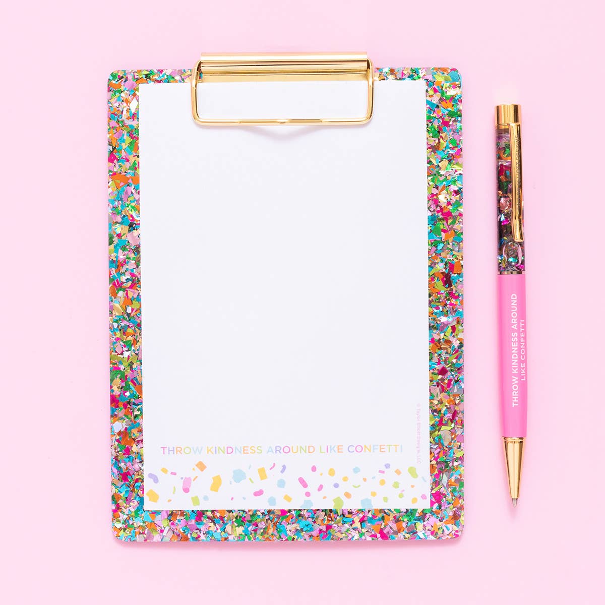 Mini Colorful Confetti Clipboard w/ Notepad Set: Taylor Elliott Designs